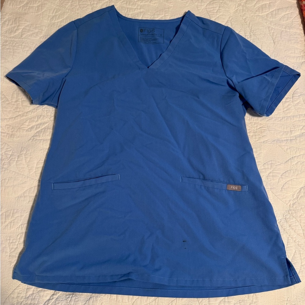 Figs Women’s Scrub Top - Ceil Blue